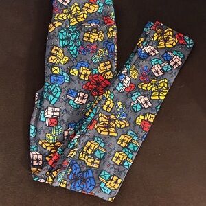 LuLaRoe Tween Christmas Present Gift Print Leggings Holiday